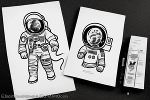 astronaute sous un arbre tattoo idea