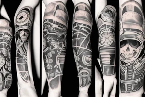 skeleton in astronaut tattoo idea