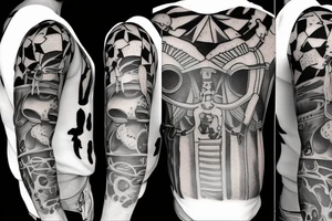 skeleton in astronaut tattoo idea