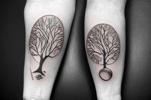 astronaut under a tree tattoo idea