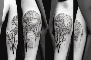 astronaut under a tree tattoo idea