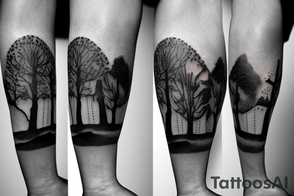 astronaut under a tree tattoo idea