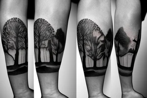 astronaut under a tree tattoo idea