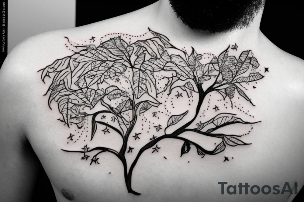 astronaut under a tree tattoo idea