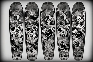 Skateboard with flames tattoo idea