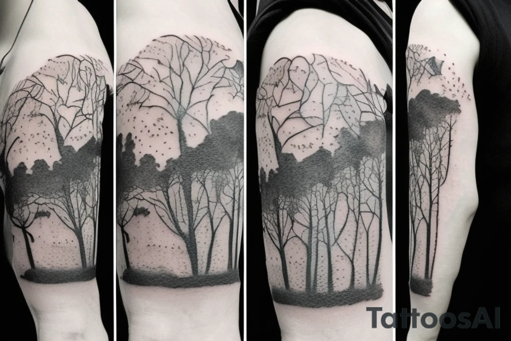 astronaut under a tree tattoo idea