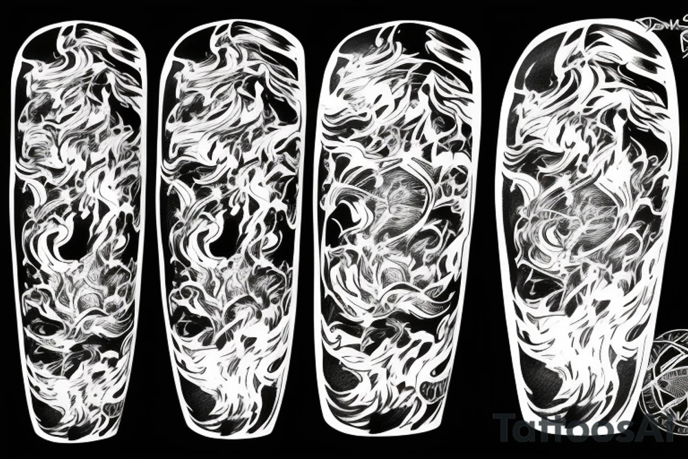 Drawing of a Skateboard in flames tattoo idea
