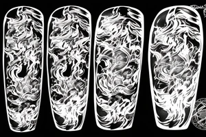 Drawing of a Skateboard in flames tattoo idea