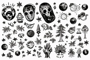 astronaut under the tree tattoo idea