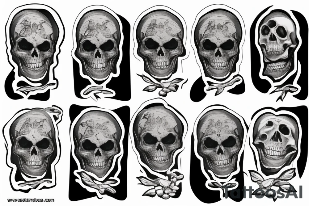 skeleton in astronaut tattoo idea