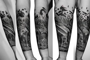 astronaut under the tree tattoo idea