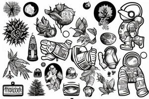 astronaut under the tree tattoo idea