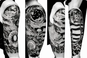 astronaut under the tree tattoo idea