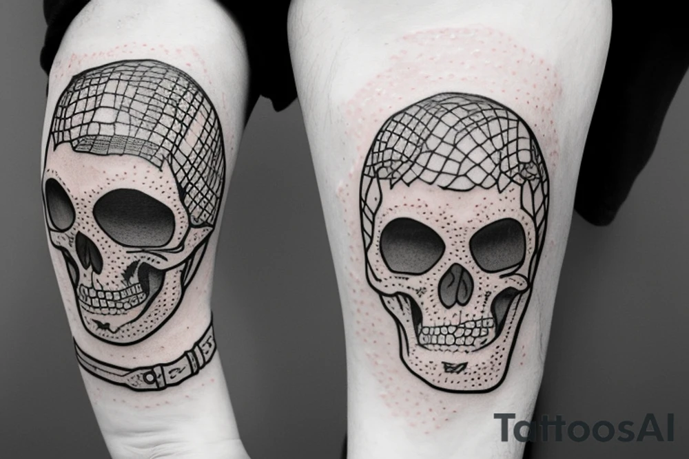 skeleton in astronaut tattoo idea