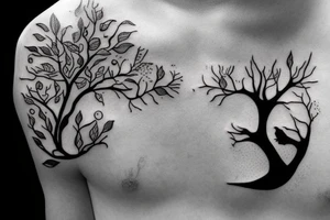 astronaut under the tree tattoo idea