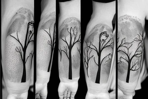 astronaut under the tree tattoo idea