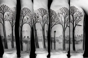astronaut under a tree tattoo idea