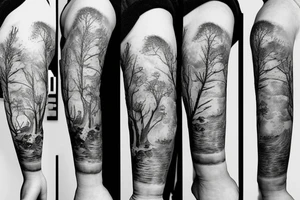 astronaut and tree tattoo idea