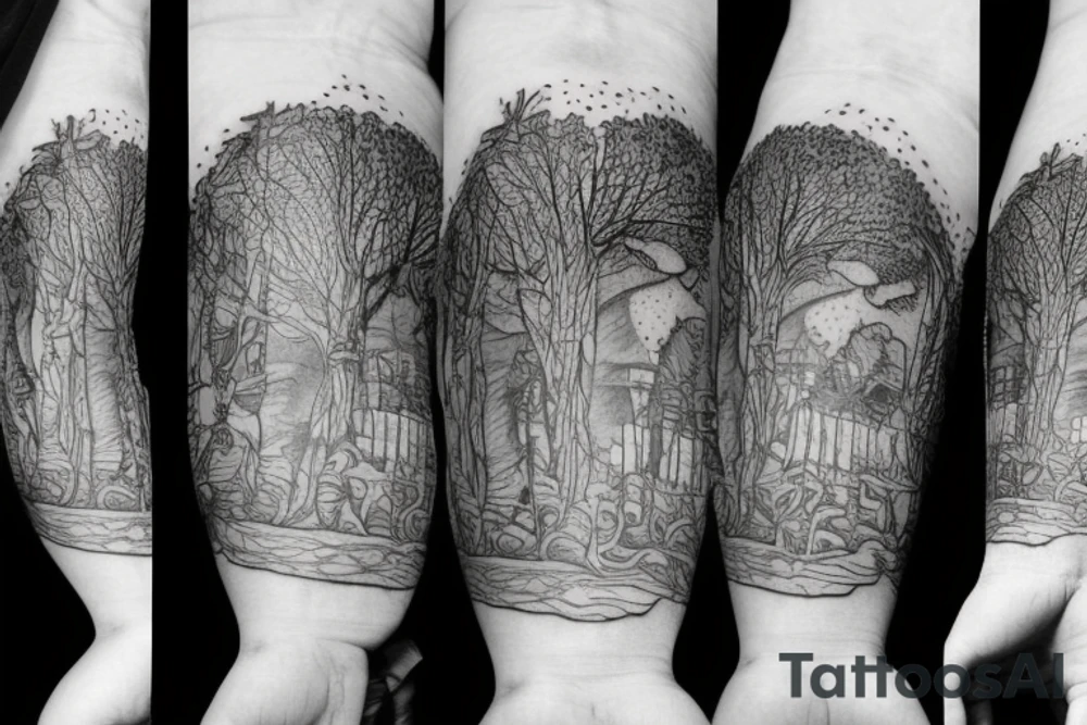 astronaut and tree tattoo idea