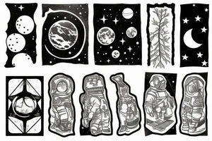astronaut and tree tattoo idea