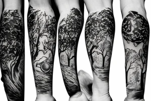 astronaut and tree tattoo idea
