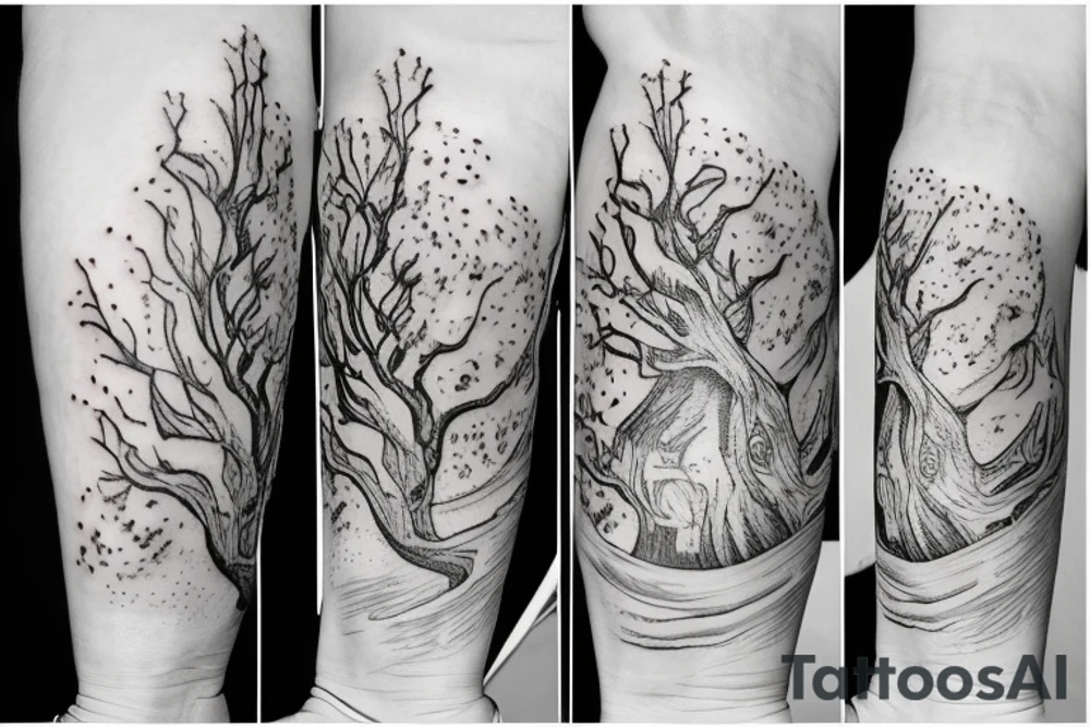 astronaut and tree tattoo idea