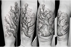 astronaut and tree tattoo idea