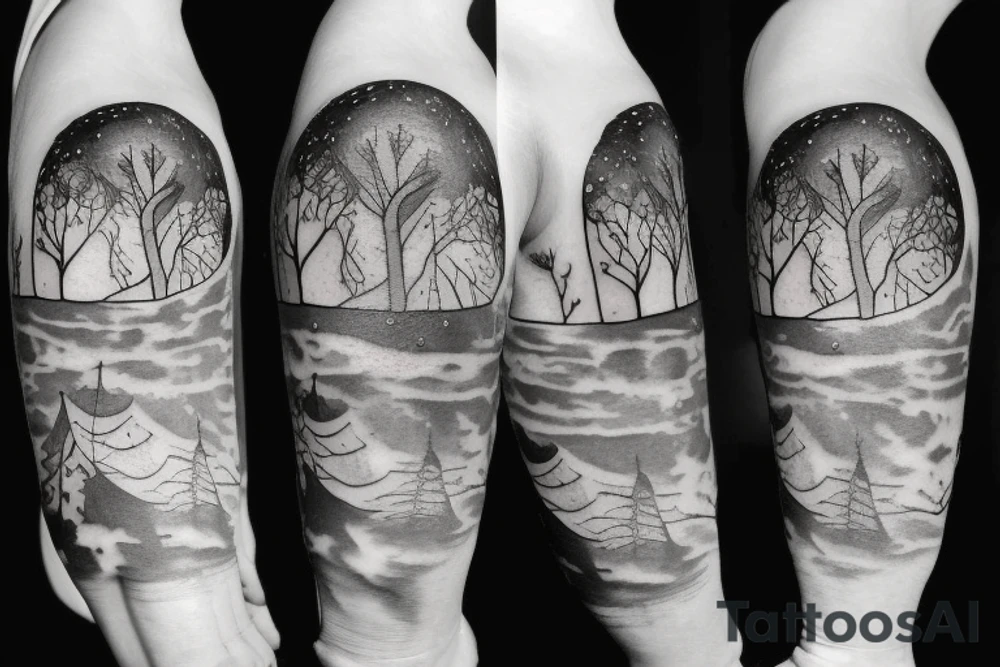 astronaut and tree tattoo idea