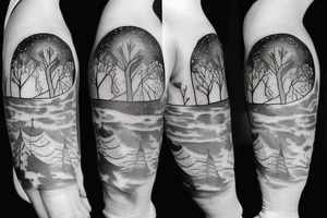 astronaut and tree tattoo idea