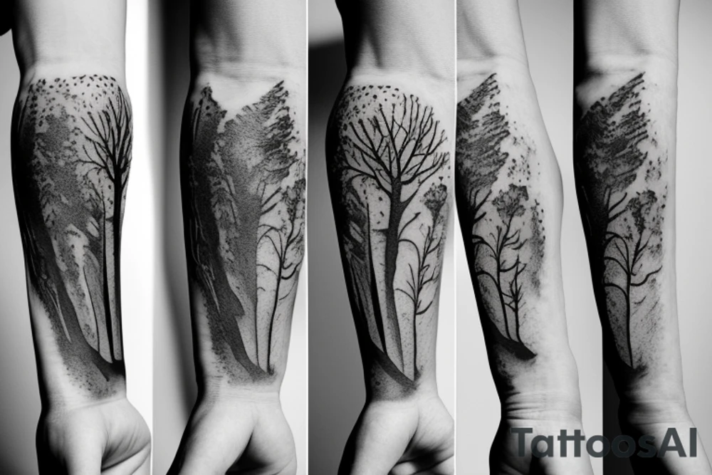 astronaut and tree tattoo idea