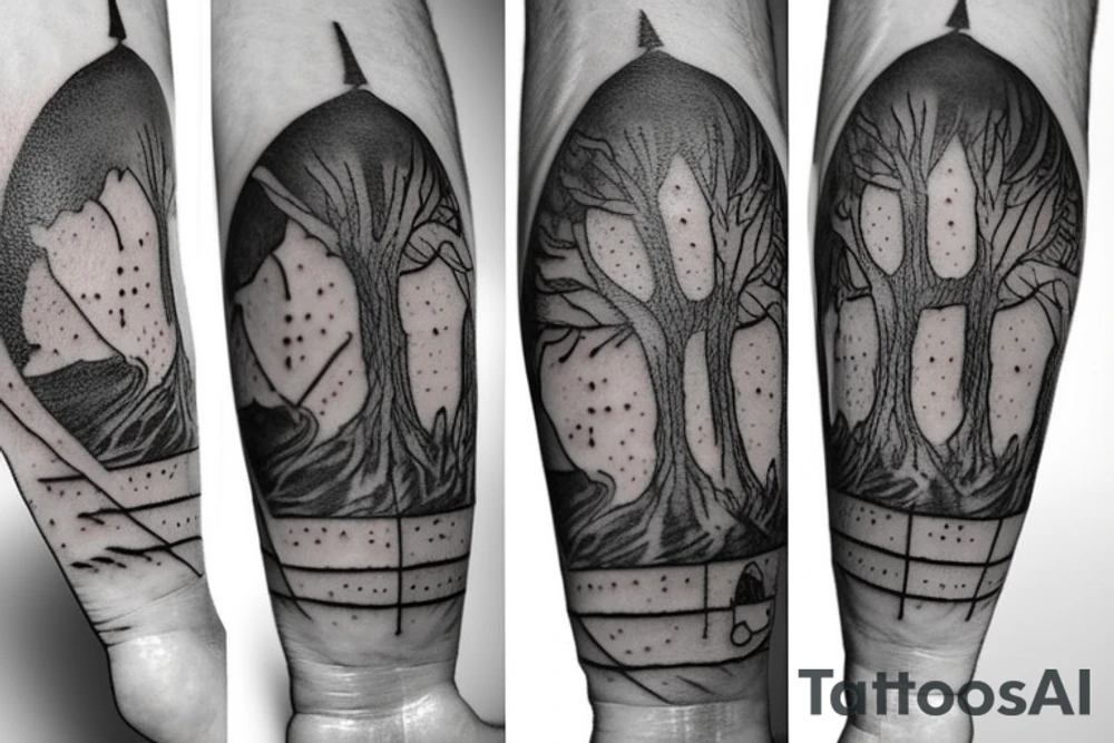 astronaut and tree tattoo idea
