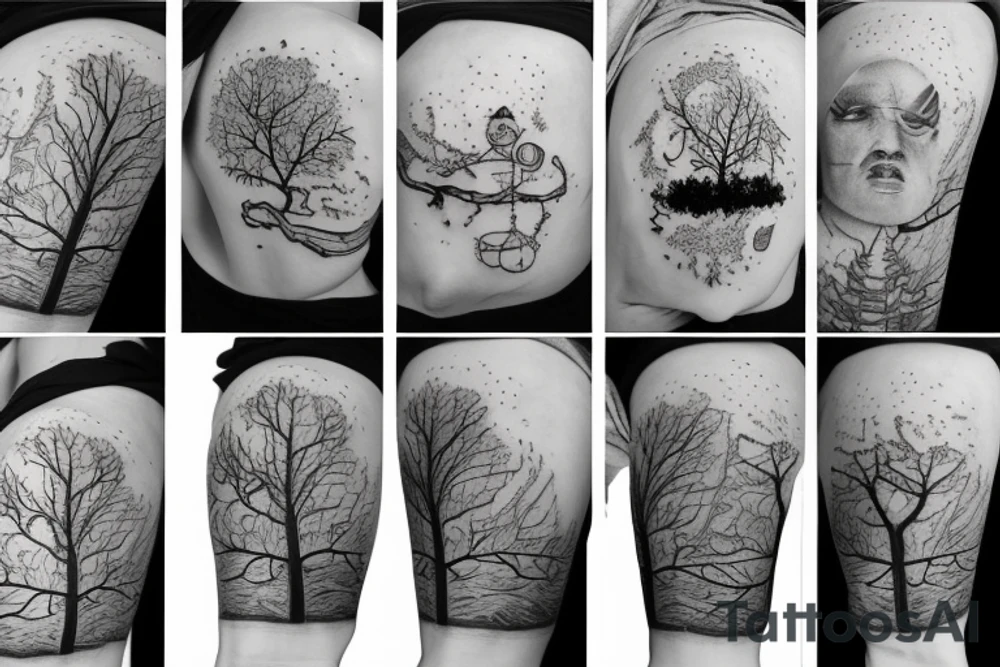 astronaut and tree tattoo idea