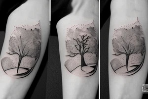 astronaut and tree tattoo idea