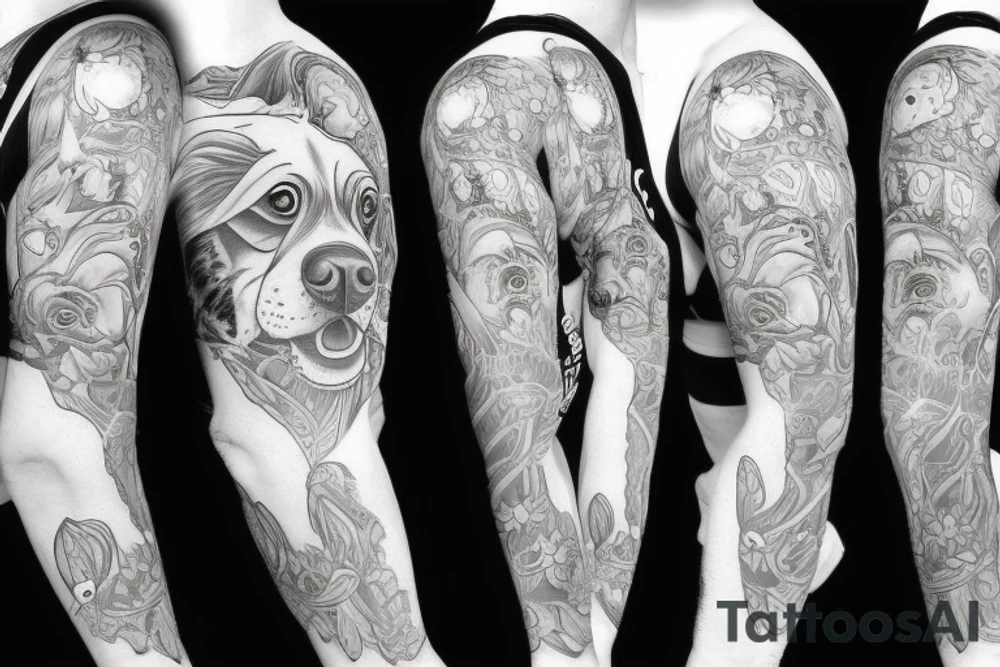 A dog smoking tattoo idea