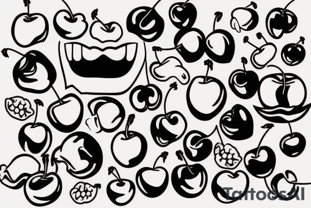 Cherry being eaten tattoo idea