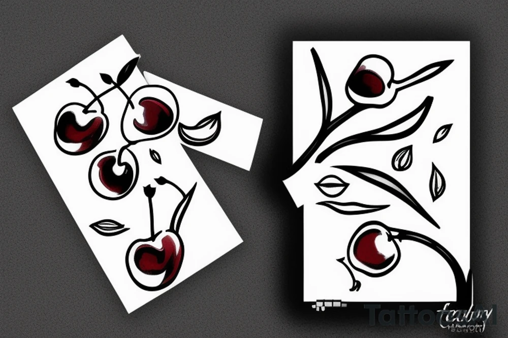 Cherry being eaten tattoo idea