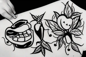 Cherry being eaten tattoo idea