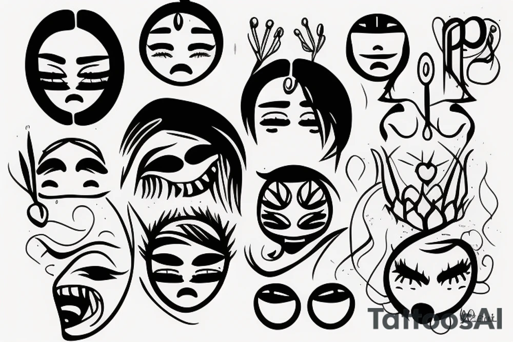 Face crying tattoo idea