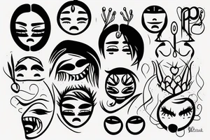Face crying tattoo idea