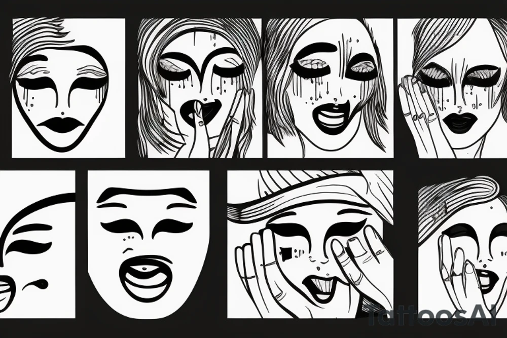 Face crying tattoo idea
