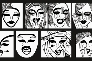 Face crying tattoo idea