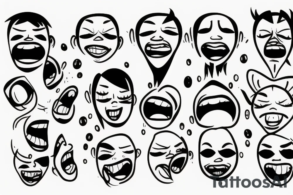 Face crying tattoo idea