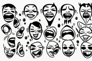 Face crying tattoo idea