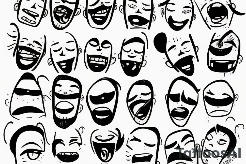 Face crying tattoo idea