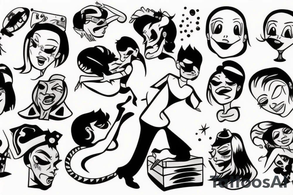 People dancing tattoo idea