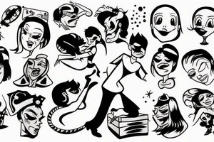 People dancing tattoo idea