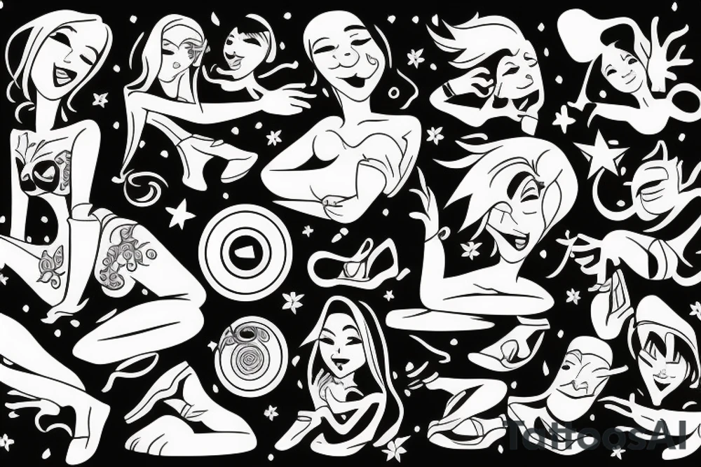 People dancing tattoo idea