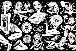 People dancing tattoo idea