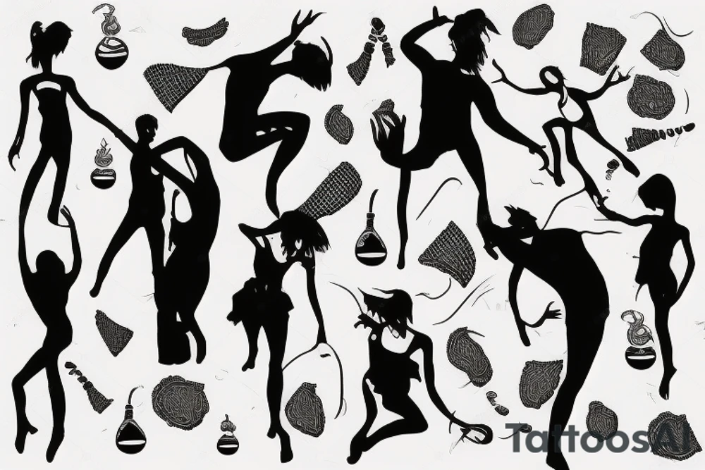 People dancing tattoo idea