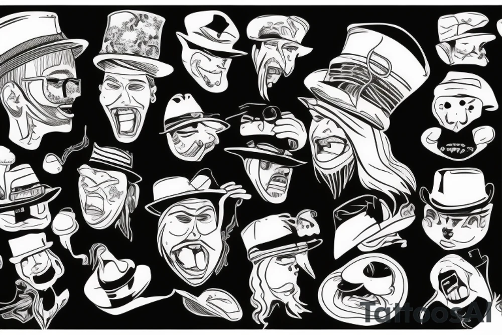A guy with a funny hat and weird facial expression tattoo idea